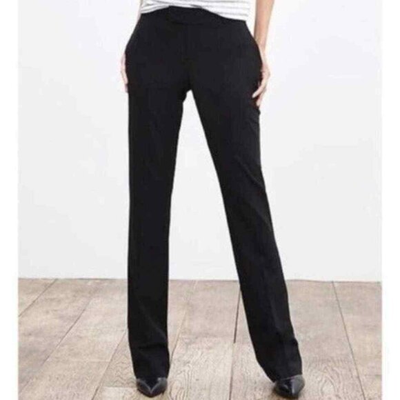 *3/$10* Banana Republic Factory Martin Fit Trouser Pants Black Size 8 Petite - Picture 1 of 4